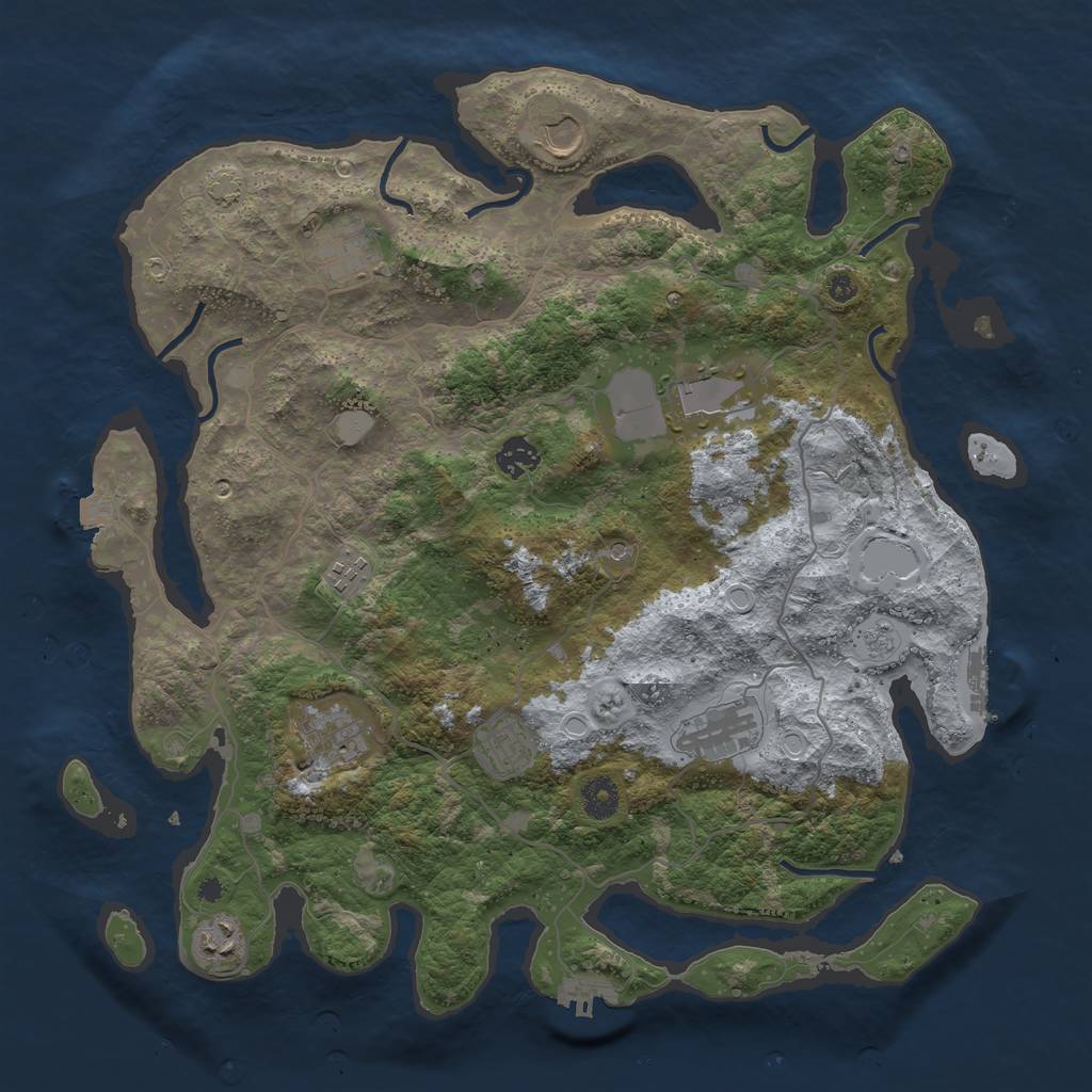 Rust Map: Procedural Map, Size: 4000, Seed: 300000, 17 Monuments
