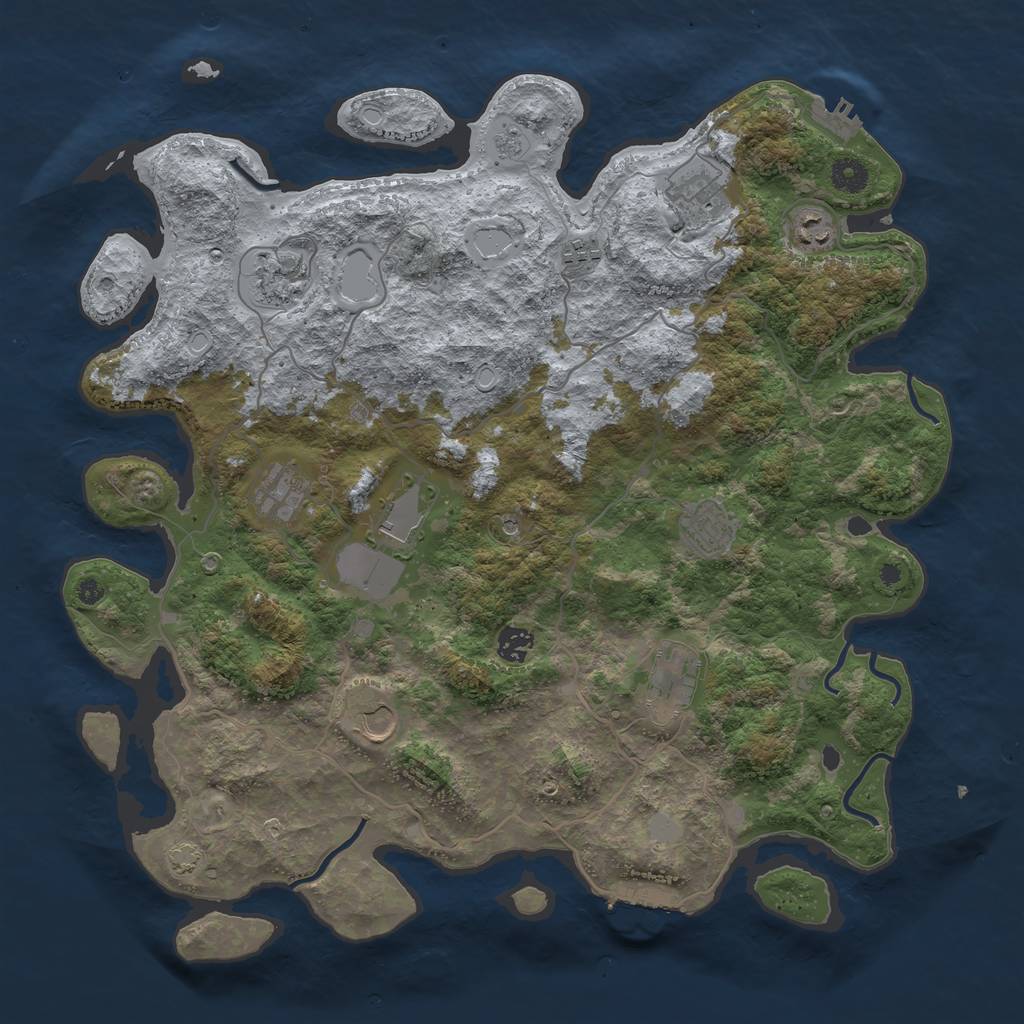 Rust Map: Procedural Map, Size: 4200, Seed: 386630304, 18 Monuments