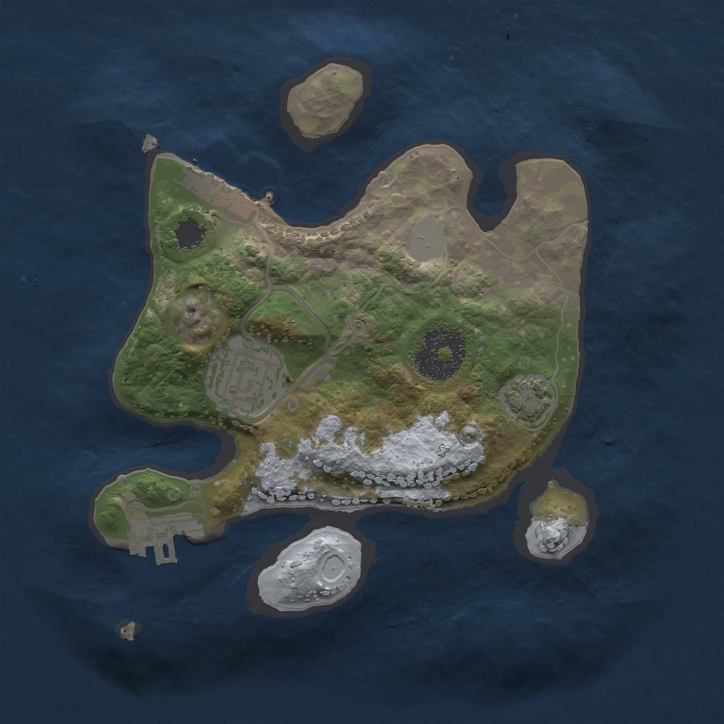 Rust Map: Procedural Map, Size: 2100, Seed: 1542736914, 7 Monuments