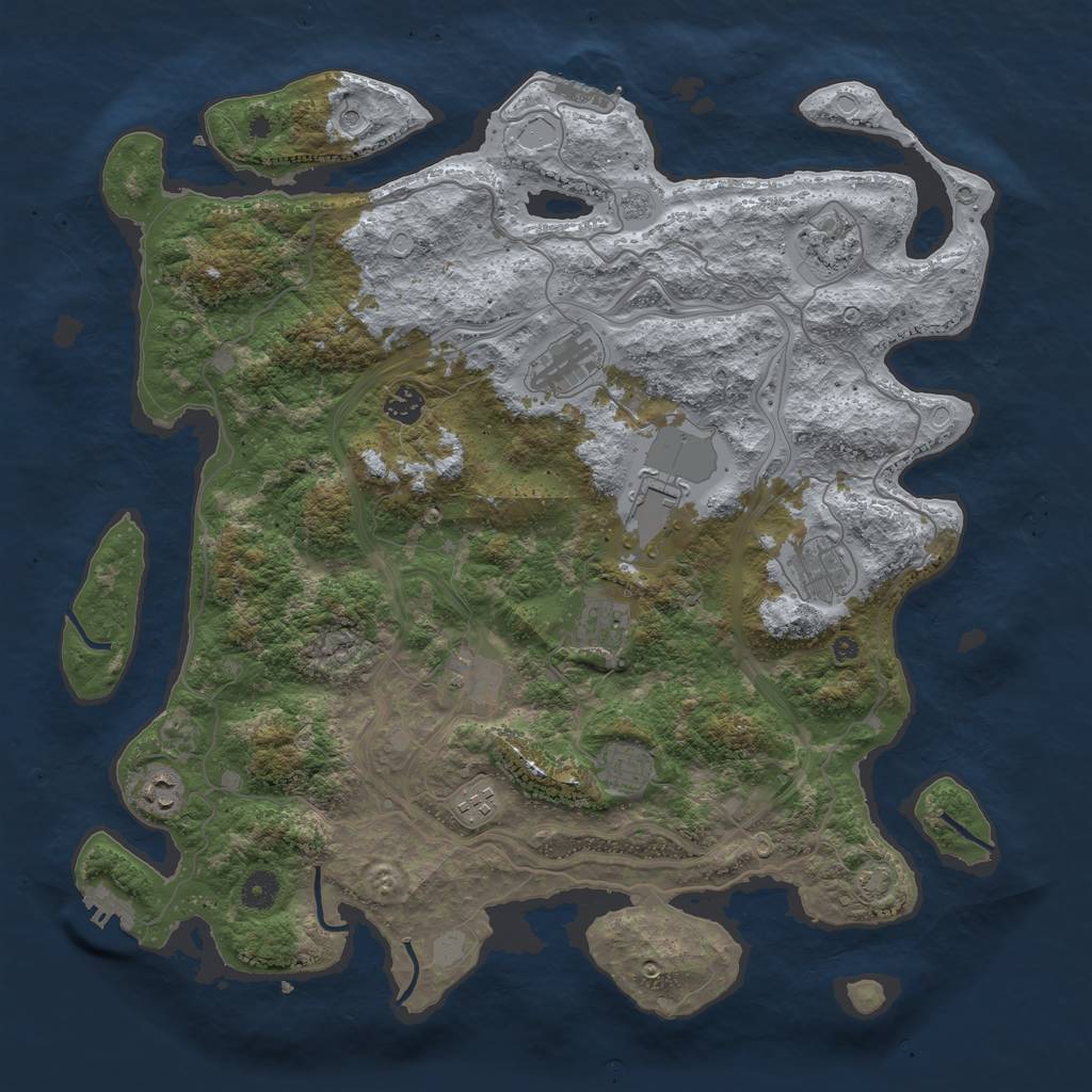 Rust Map: Procedural Map, Size: 4300, Seed: 23800064, 18 Monuments