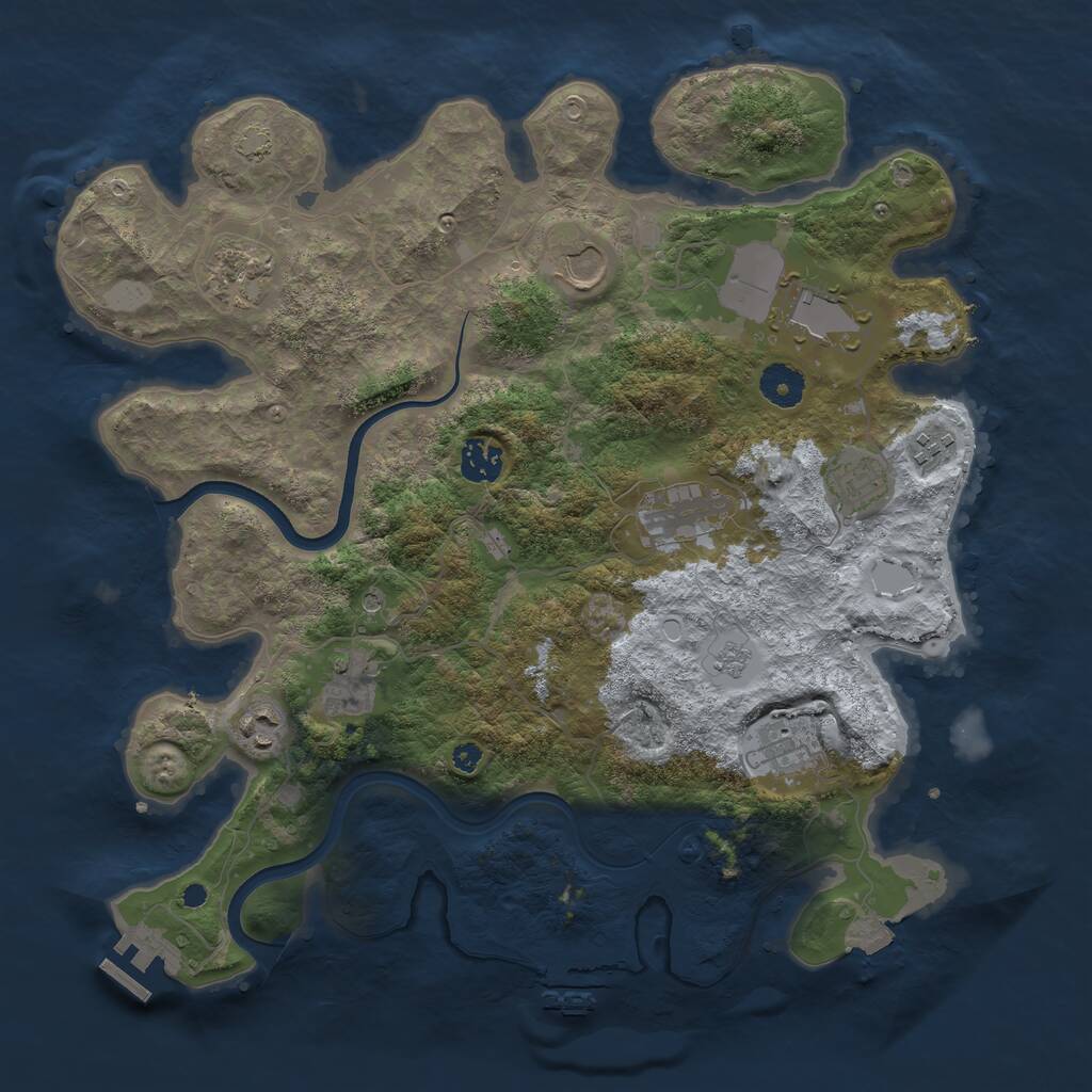 Rust Map: Procedural Map, Size: 3750, Seed: 4390767, 16 Monuments