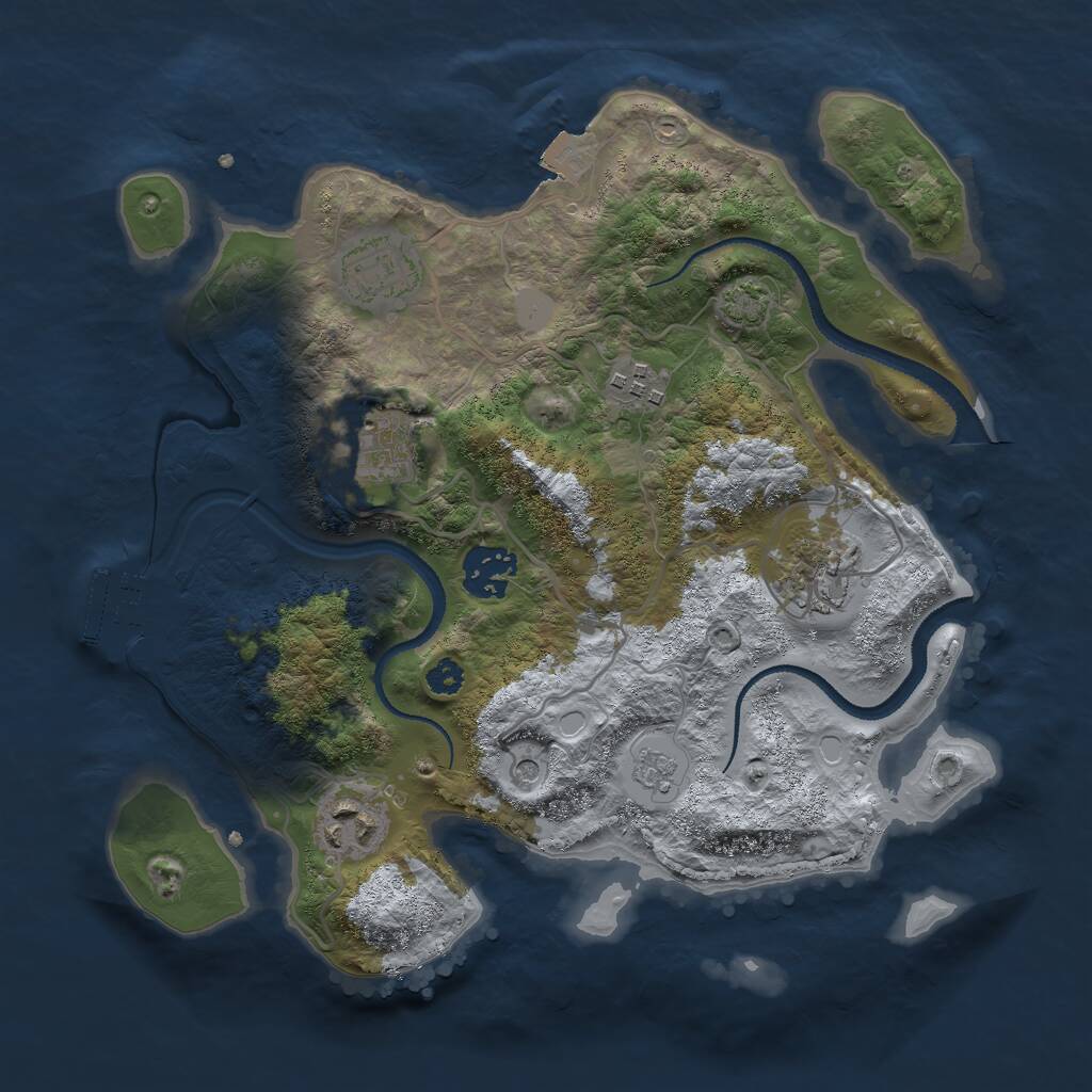 Rust Map: Procedural Map, Size: 3000, Seed: 98595408, 11 Monuments