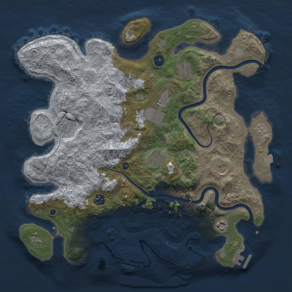Rust Map: Procedural Map, Size: 3950, Seed: 109478, 15 Monuments