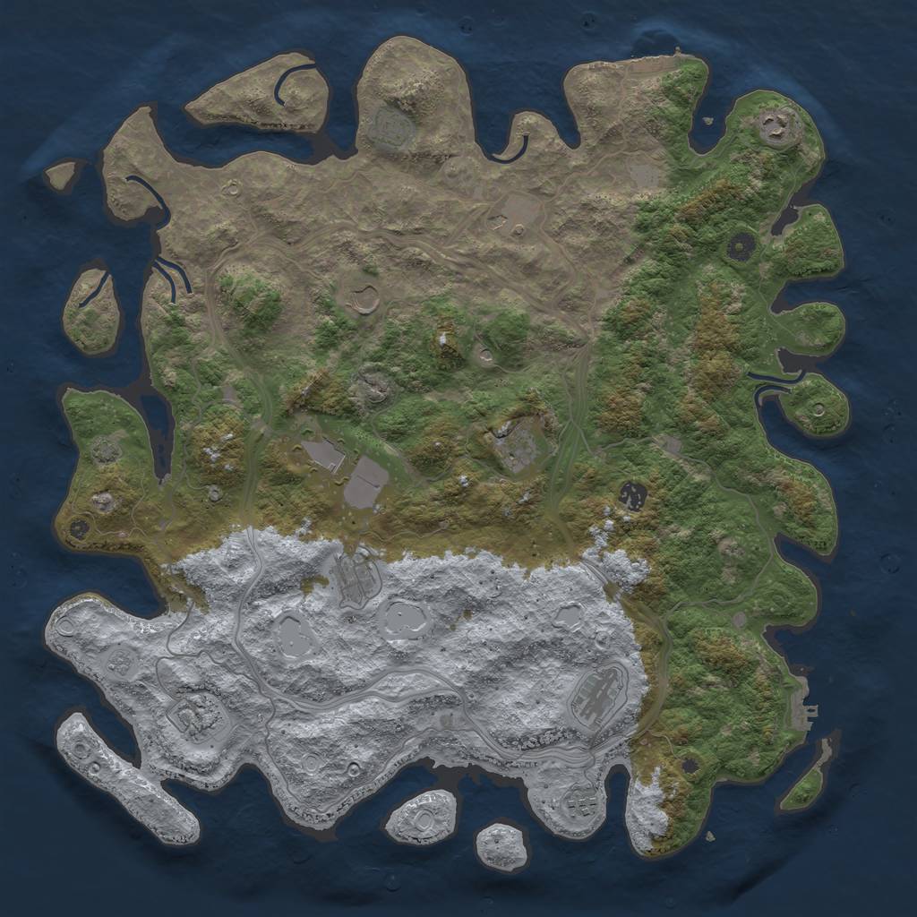Rust Map: Procedural Map, Size: 4800, Seed: 221061788, 19 Monuments