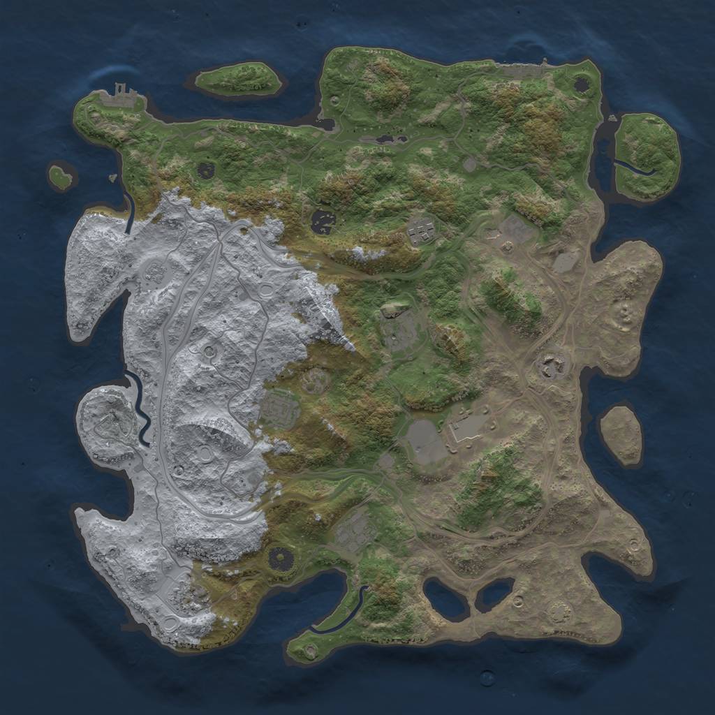 Rust Map: Procedural Map, Size: 4250, Seed: 78738958, 17 Monuments