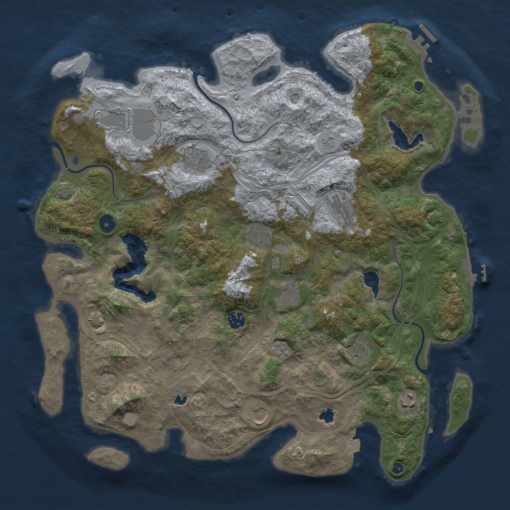 Rust Map: Procedural Map, Size: 4500, Seed: 45963, 16 Monuments