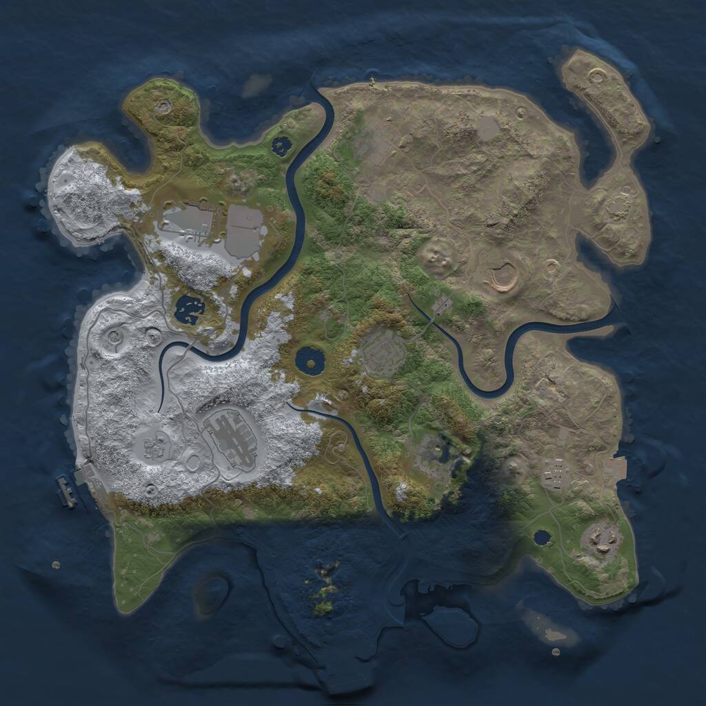 Rust Map: Procedural Map, Size: 3600, Seed: 72121977, 15 Monuments