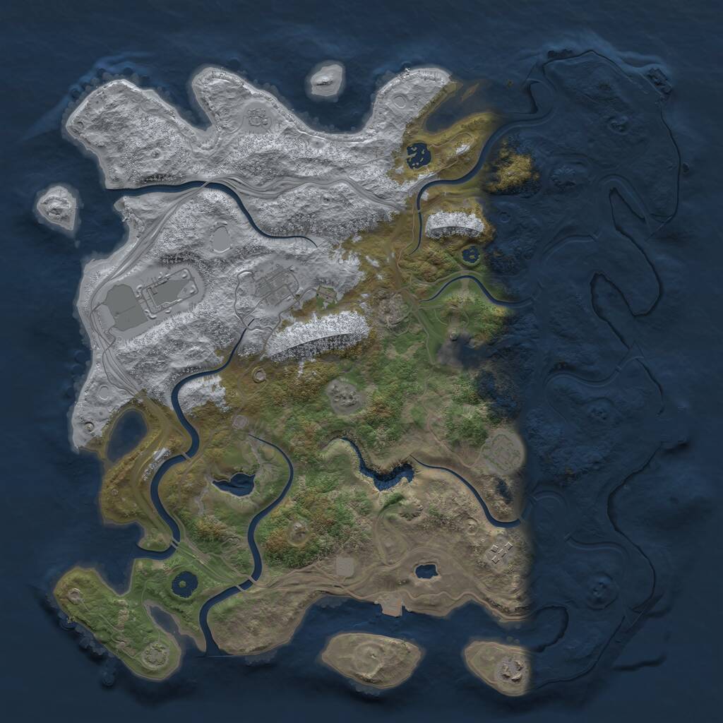 Rust Map: Procedural Map, Size: 4250, Seed: 1467451, 13 Monuments