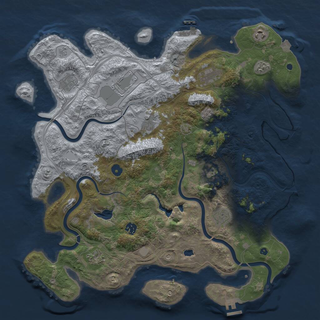 Rust Map: Procedural Map, Size: 4250, Seed: 1467451, 16 Monuments