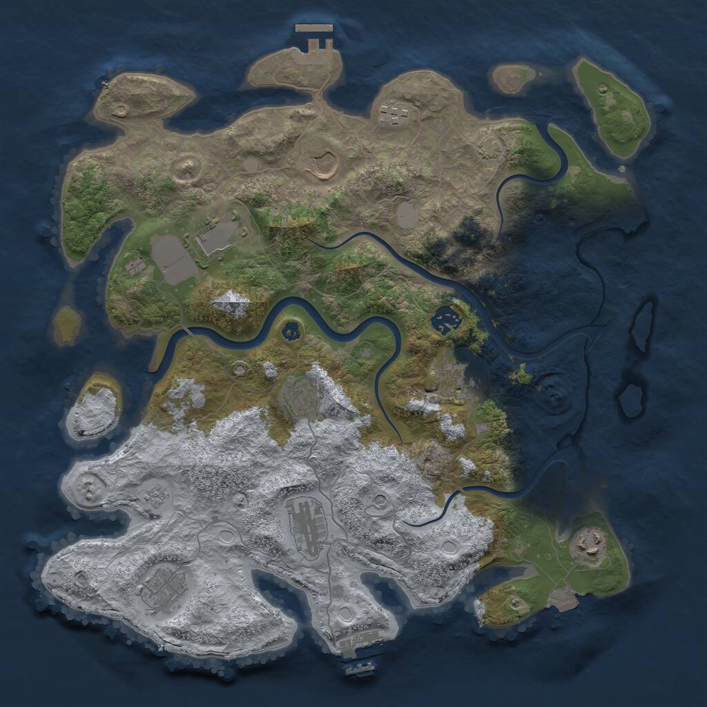Rust Map: Procedural Map, Size: 3800, Seed: 63581924, 15 Monuments