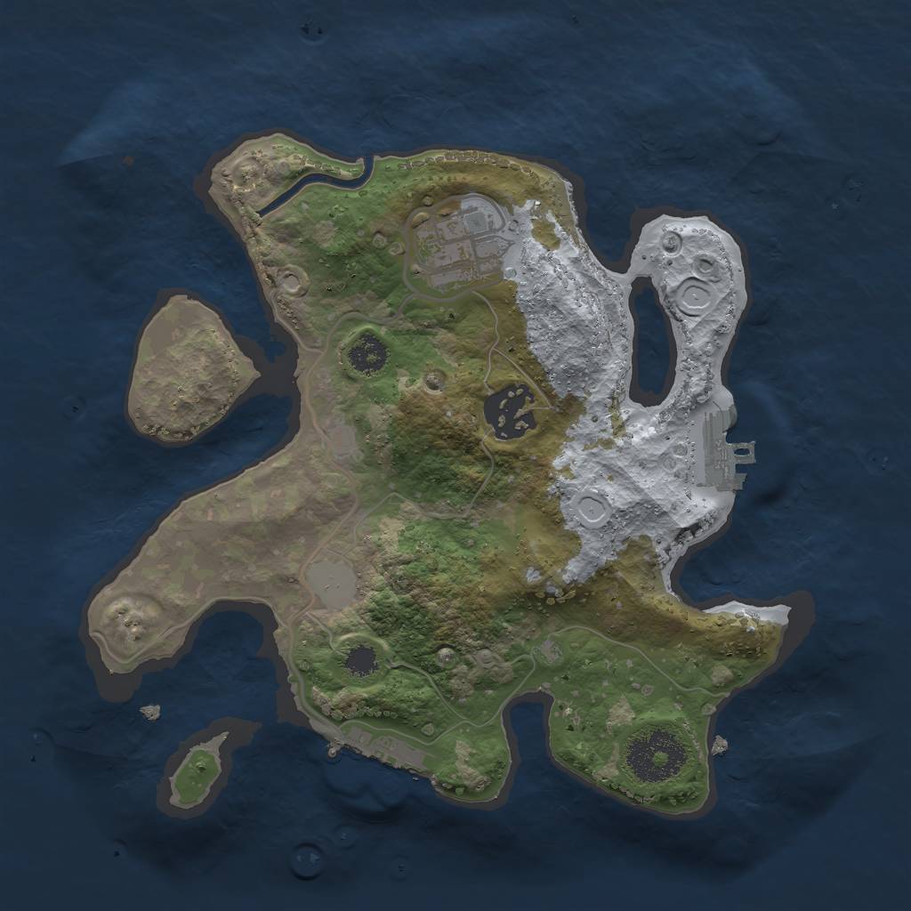 Rust Map: Procedural Map, Size: 2500, Seed: 881092059, 7 Monuments