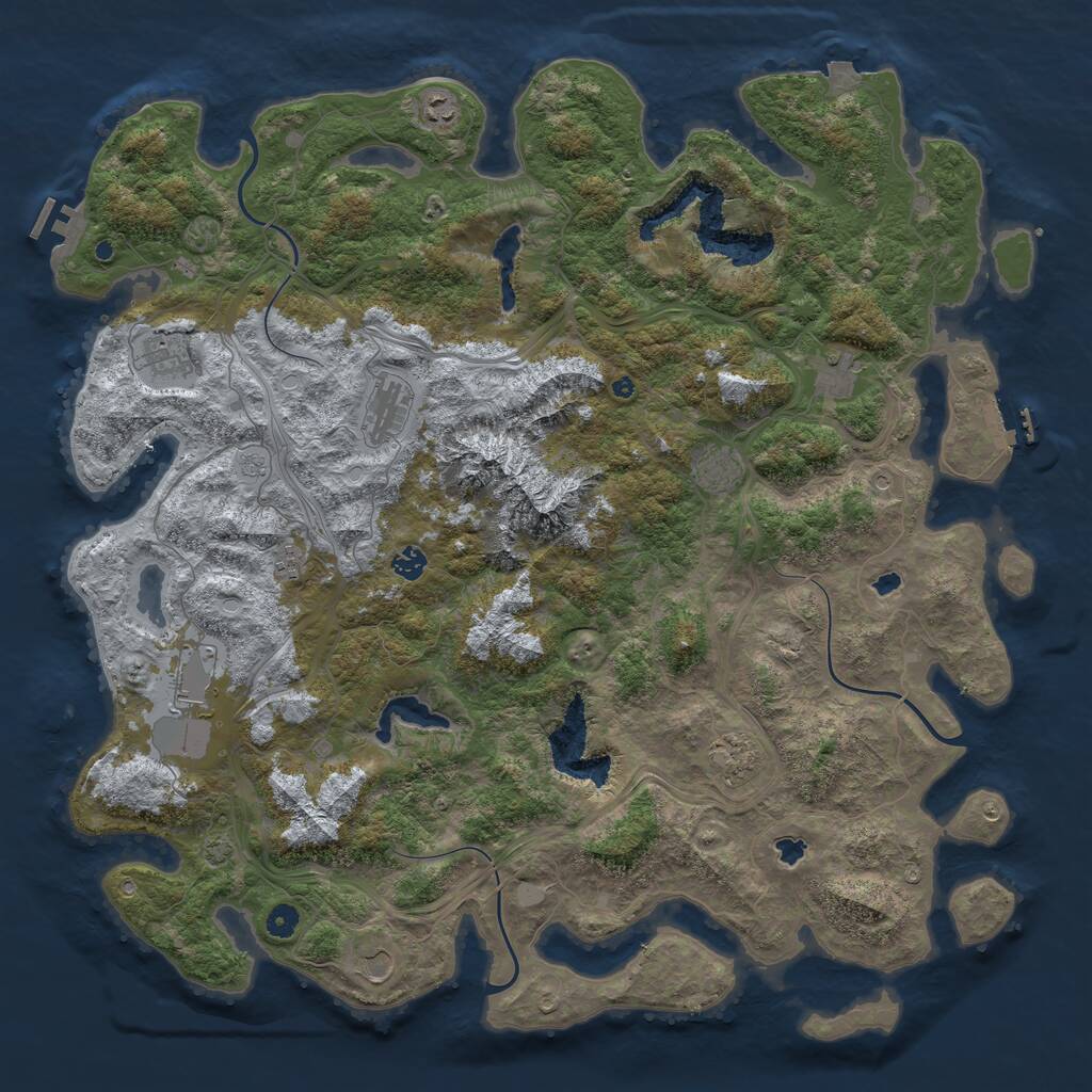 Rust Map: Procedural Map, Size: 5000, Seed: 769832655, 16 Monuments