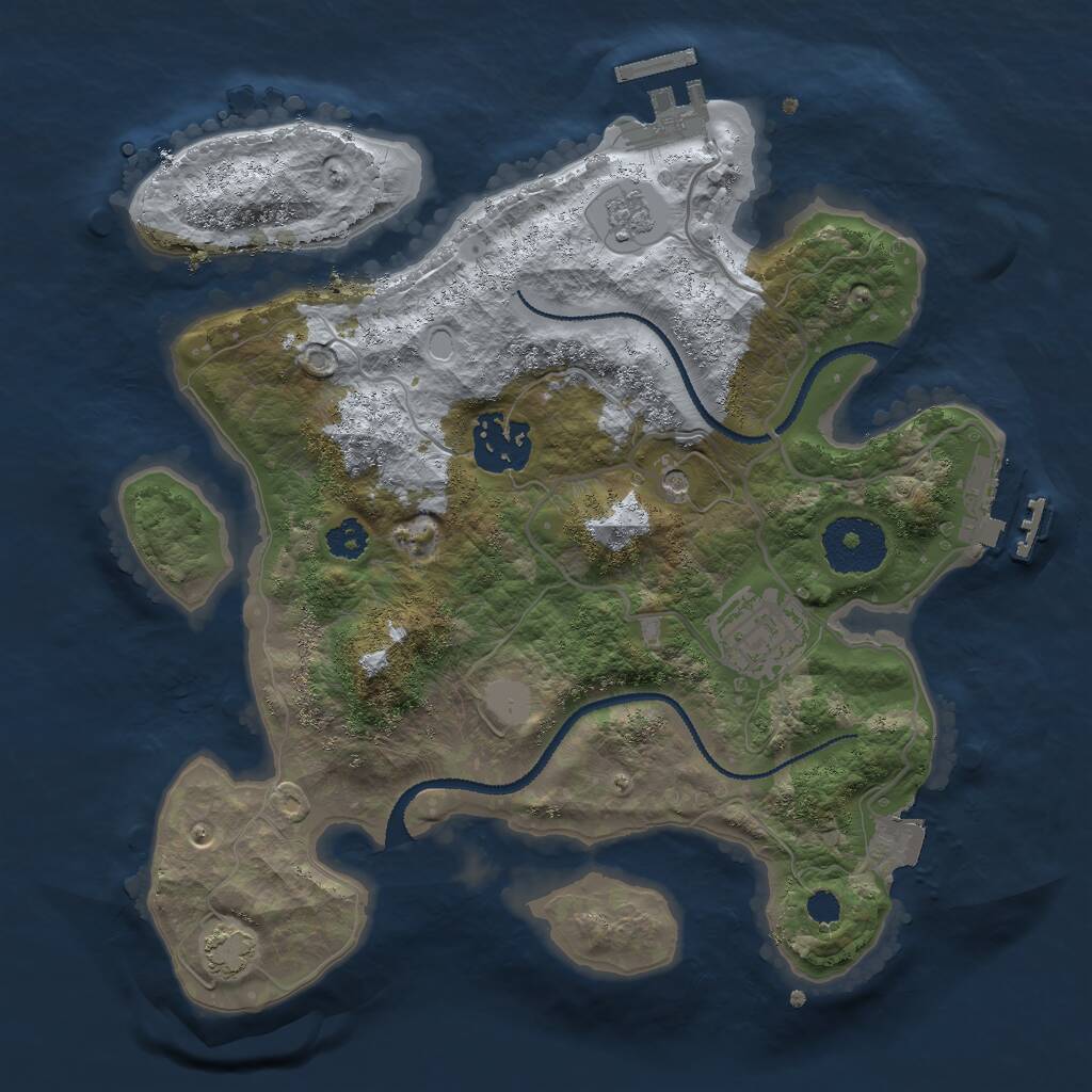 Rust Map: Procedural Map, Size: 2700, Seed: 868929939, 8 Monuments
