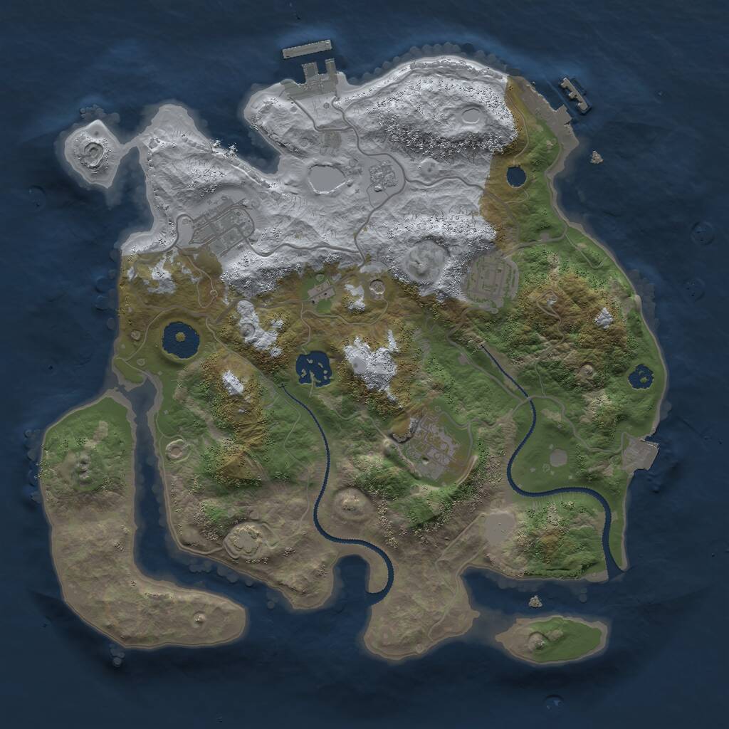 Rust Map: Procedural Map, Size: 3000, Seed: 178998376, 10 Monuments