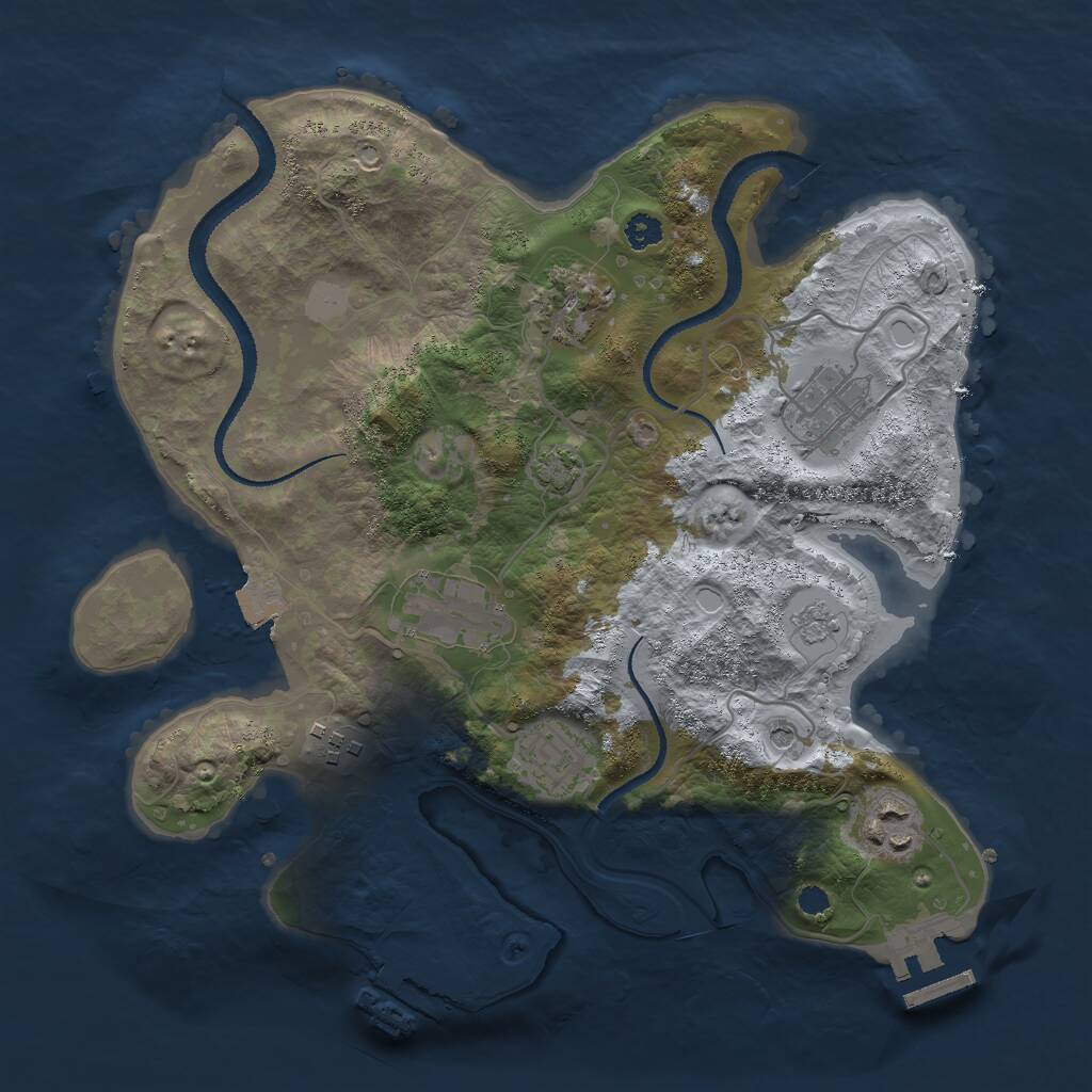 Rust Map: Procedural Map, Size: 3000, Seed: 410390753, 12 Monuments