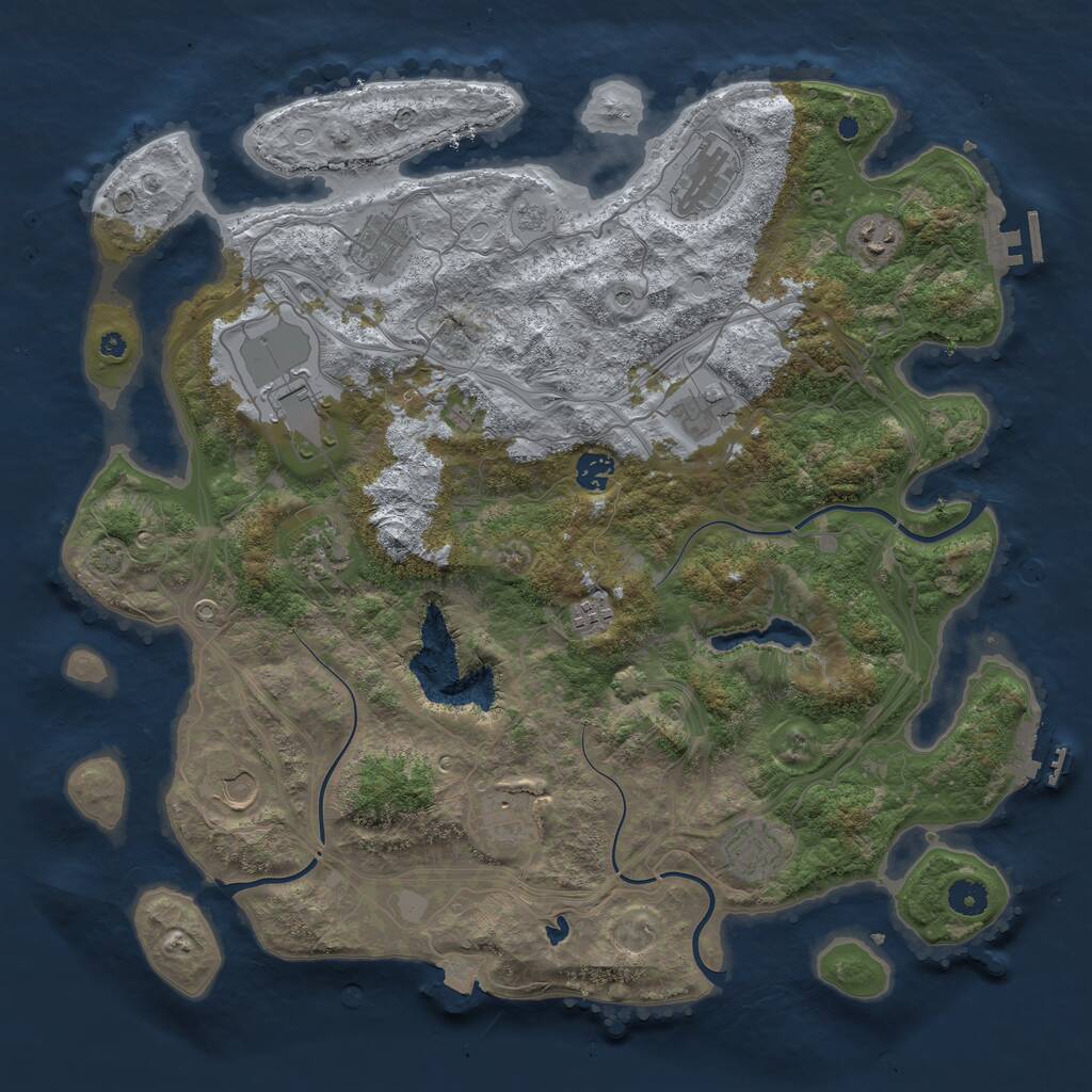 Rust Map: Procedural Map, Size: 4250, Seed: 1132458688, 17 Monuments