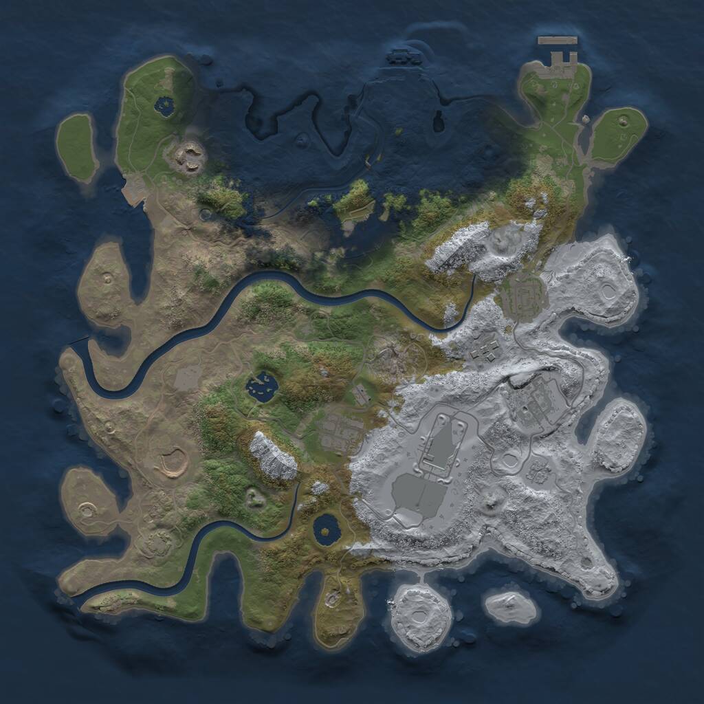 Rust Map: Procedural Map, Size: 3600, Seed: 22406, 15 Monuments