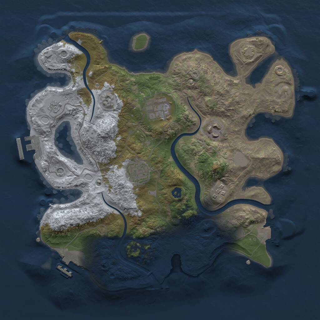 Rust Map: Procedural Map, Size: 3000, Seed: 61255939, 10 Monuments