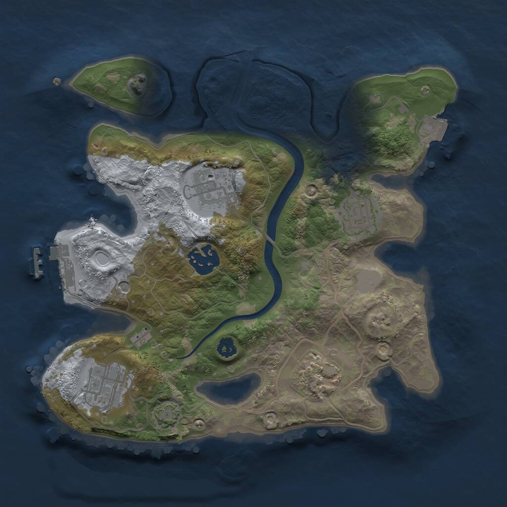 Rust Map: Procedural Map, Size: 2600, Seed: 198, 9 Monuments