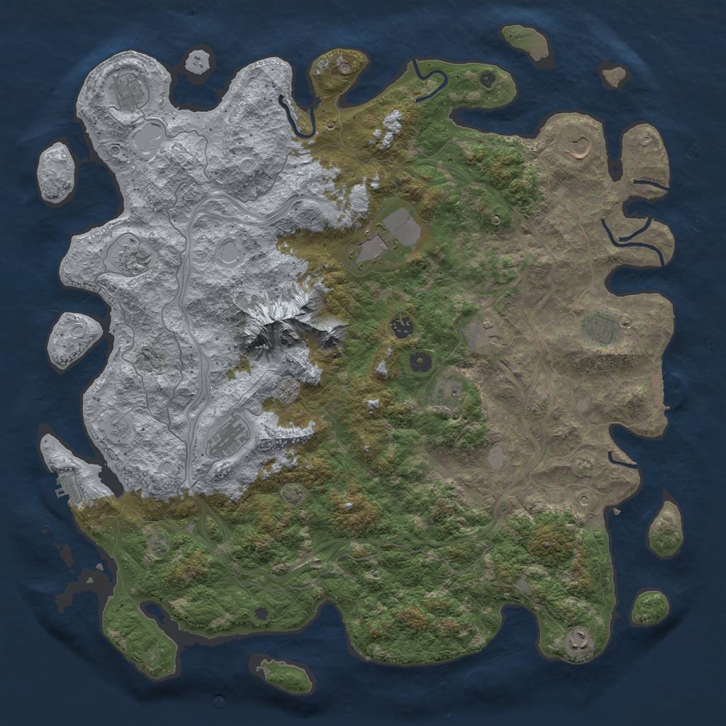 Rust Map: Procedural Map, Size: 5000, Seed: 1926314670, 19 Monuments