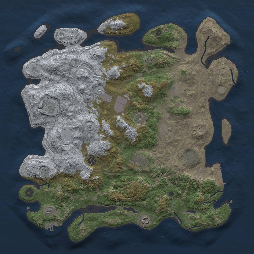 Rust Map: Procedural Map, Size: 4250, Seed: 46571561, 17 Monuments