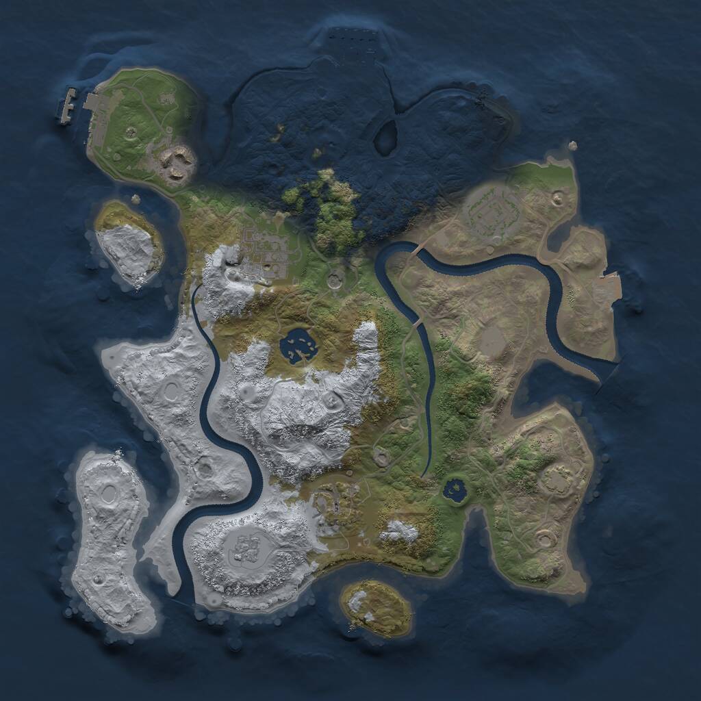 Rust Map: Procedural Map, Size: 3000, Seed: 131525336, 11 Monuments