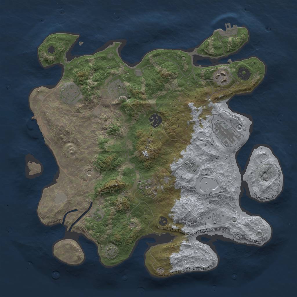 Rust Map: Procedural Map, Size: 3400, Seed: 58508450, 15 Monuments