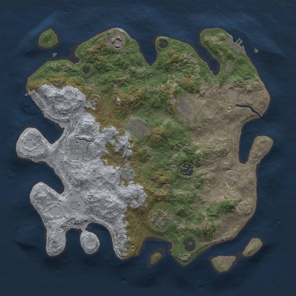 Rust Map: Procedural Map, Size: 3400, Seed: 7203797, 15 Monuments