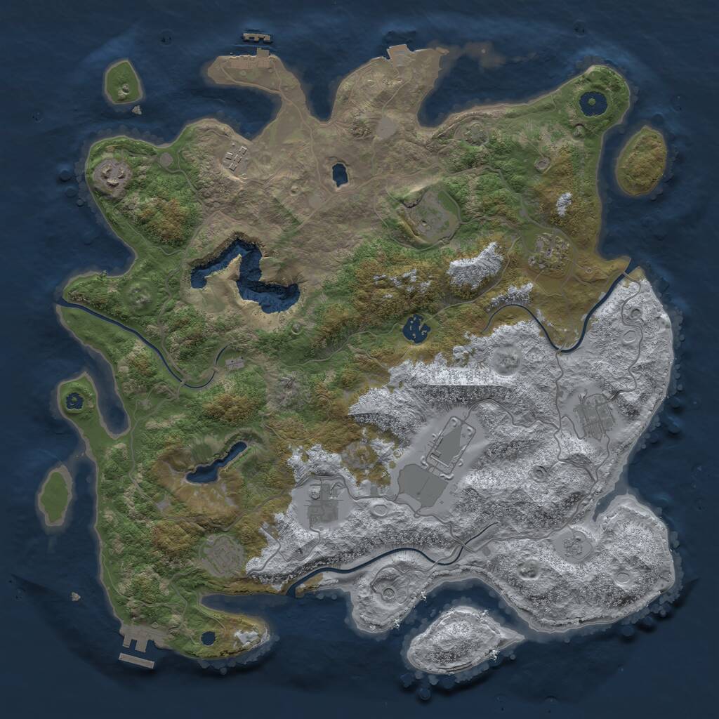 Rust Map: Procedural Map, Size: 4100, Seed: 37753842, 15 Monuments