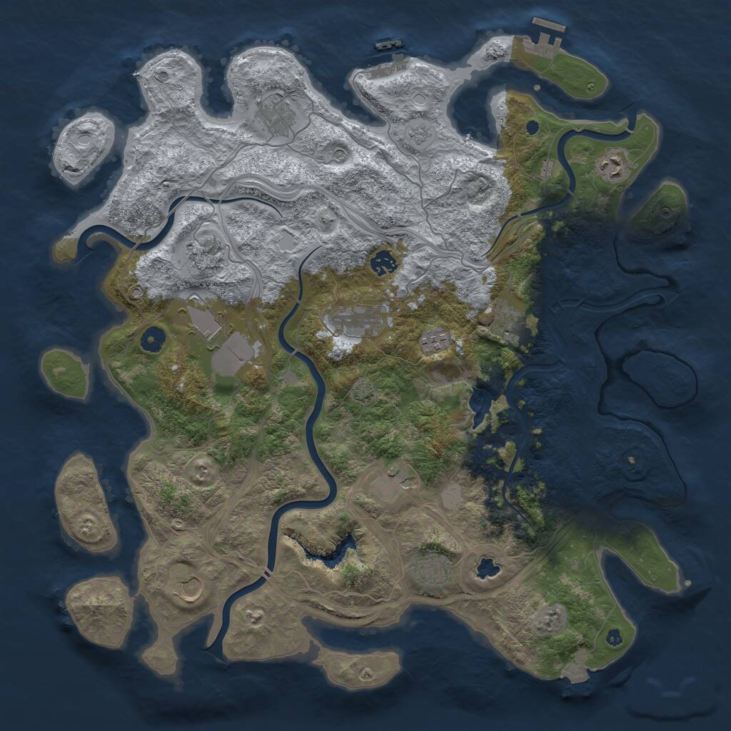 Rust Map: Procedural Map, Size: 4400, Seed: 87801533, 17 Monuments
