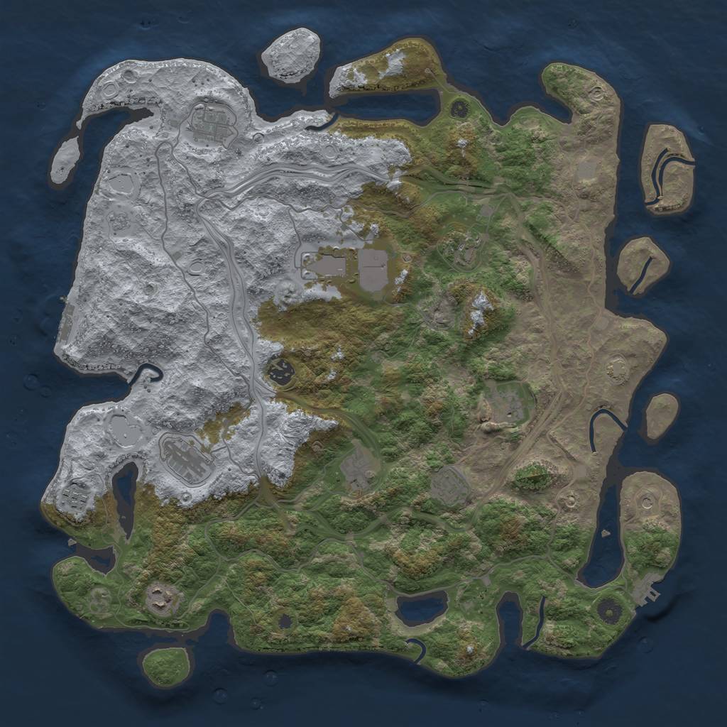 Rust Map: Procedural Map, Size: 4400, Seed: 2985981, 18 Monuments