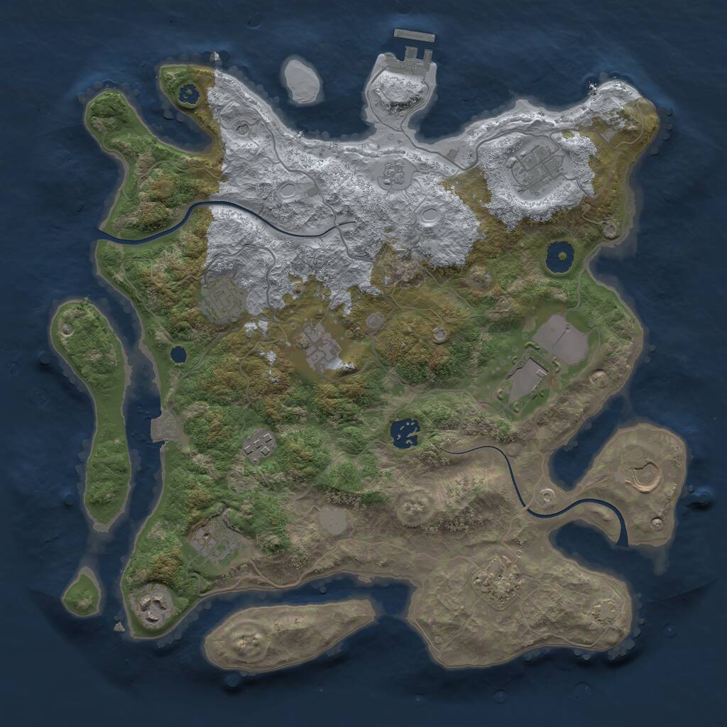 Rust Map: Procedural Map, Size: 3600, Seed: 85075635, 15 Monuments