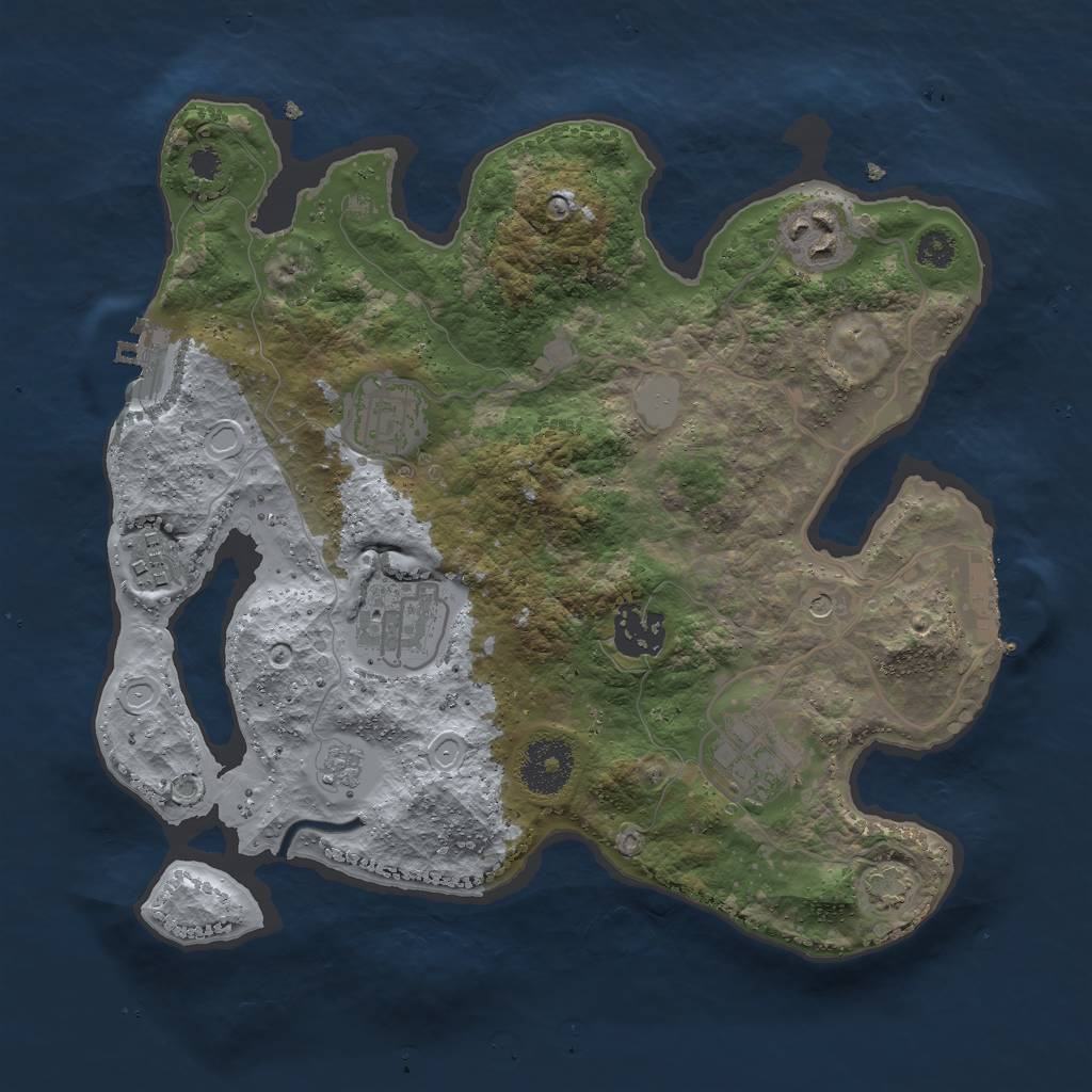 Rust Map: Procedural Map, Size: 3000, Seed: 65080787, 14 Monuments