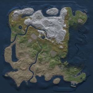 Thumbnail Rust Map: Procedural Map, Size: 3950, Seed: 72205204, 17 Monuments