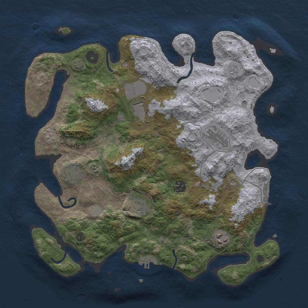 Rust Map: Procedural Map, Size: 3650, Seed: 32737786, 15 Monuments