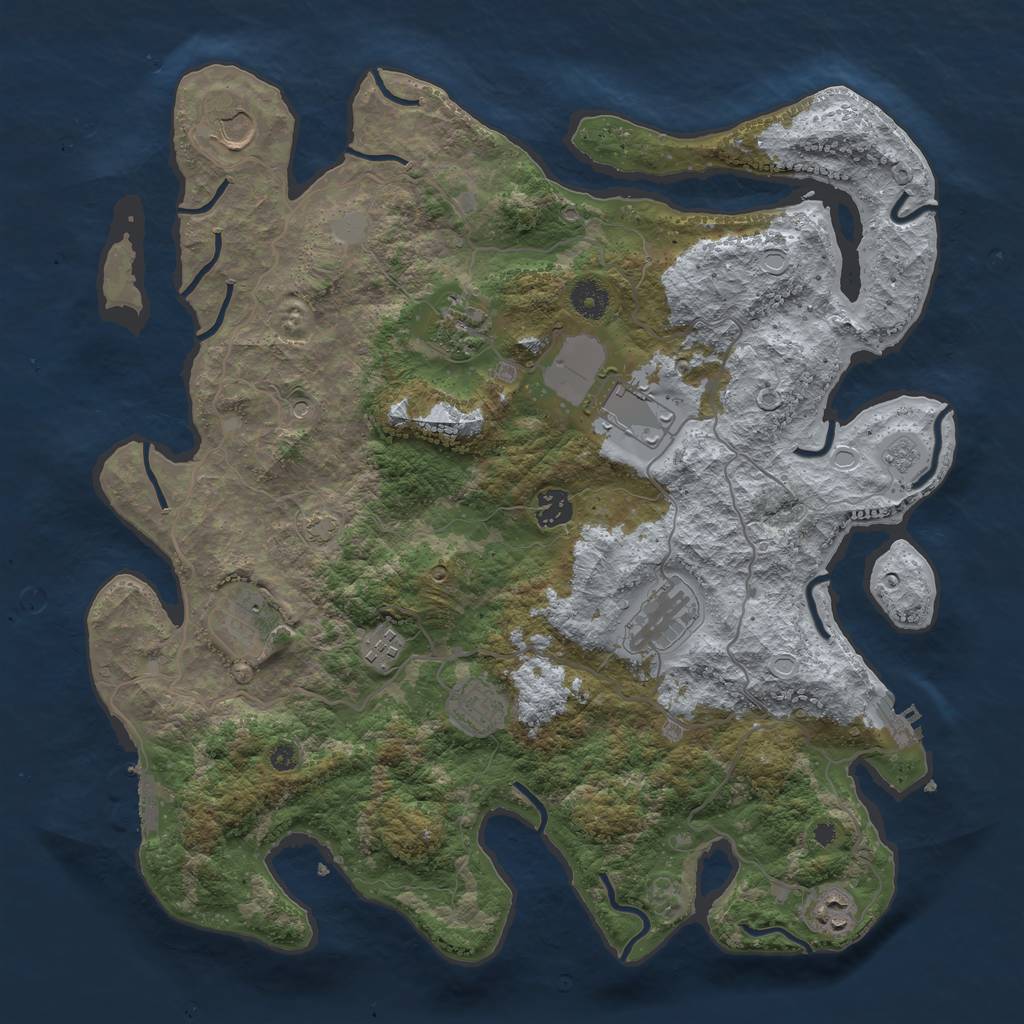 Rust Map: Procedural Map, Size: 4000, Seed: 94834657, 17 Monuments