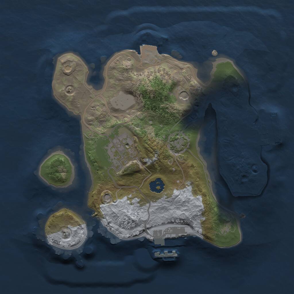 Rust Map: Procedural Map, Size: 2000, Seed: 93289, 6 Monuments