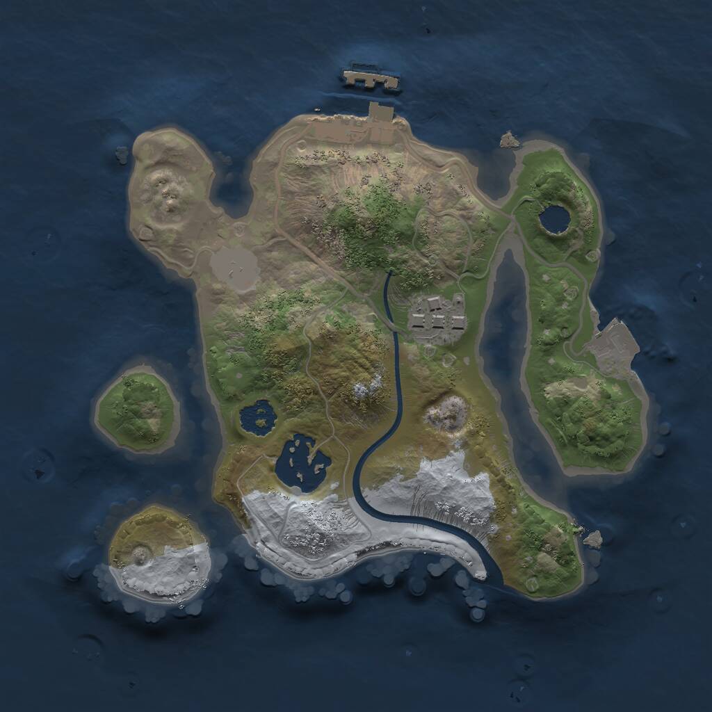 Rust Map: Procedural Map, Size: 2000, Seed: 93289, 4 Monuments