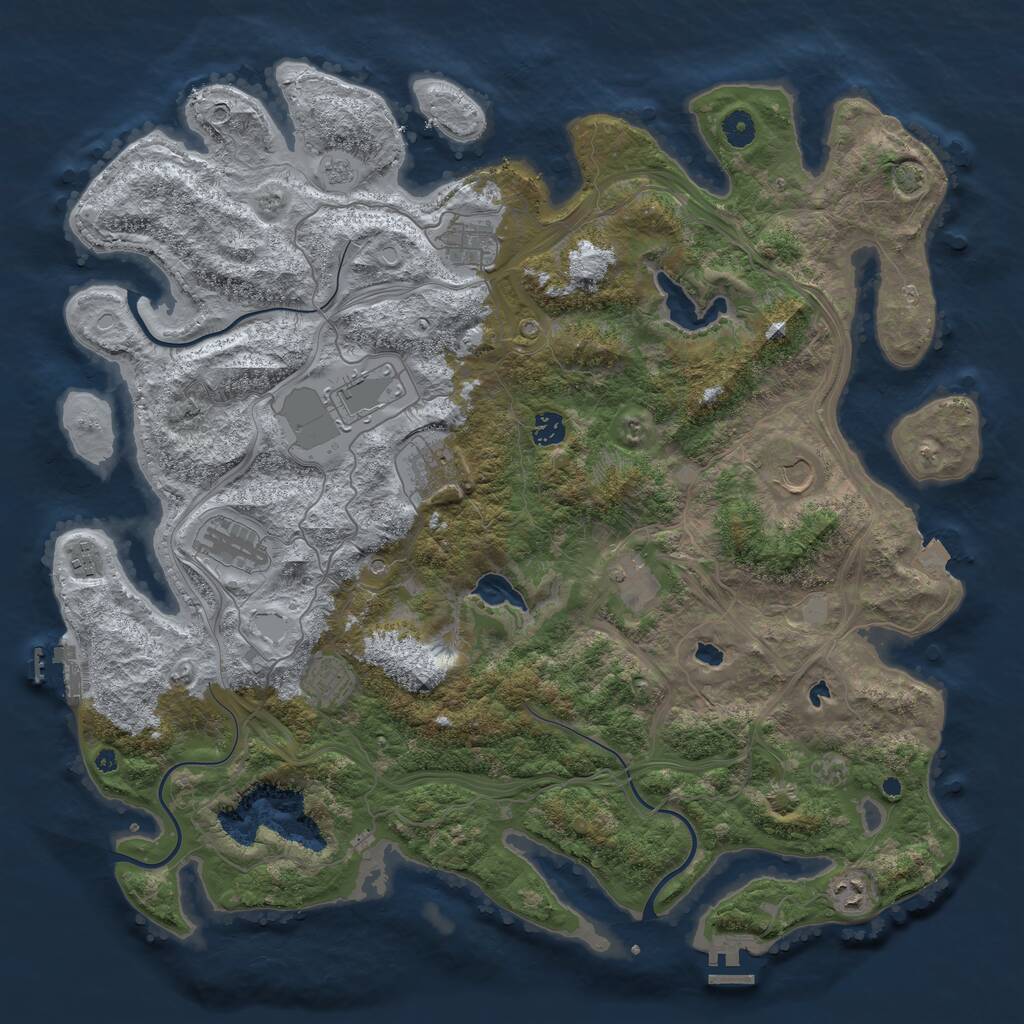 Rust Map: Procedural Map, Size: 4500, Seed: 472062273, 16 Monuments