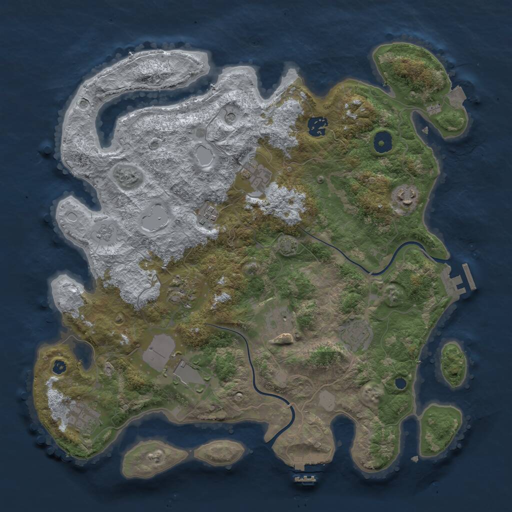 Rust Map: Procedural Map, Size: 3750, Seed: 5289, 15 Monuments