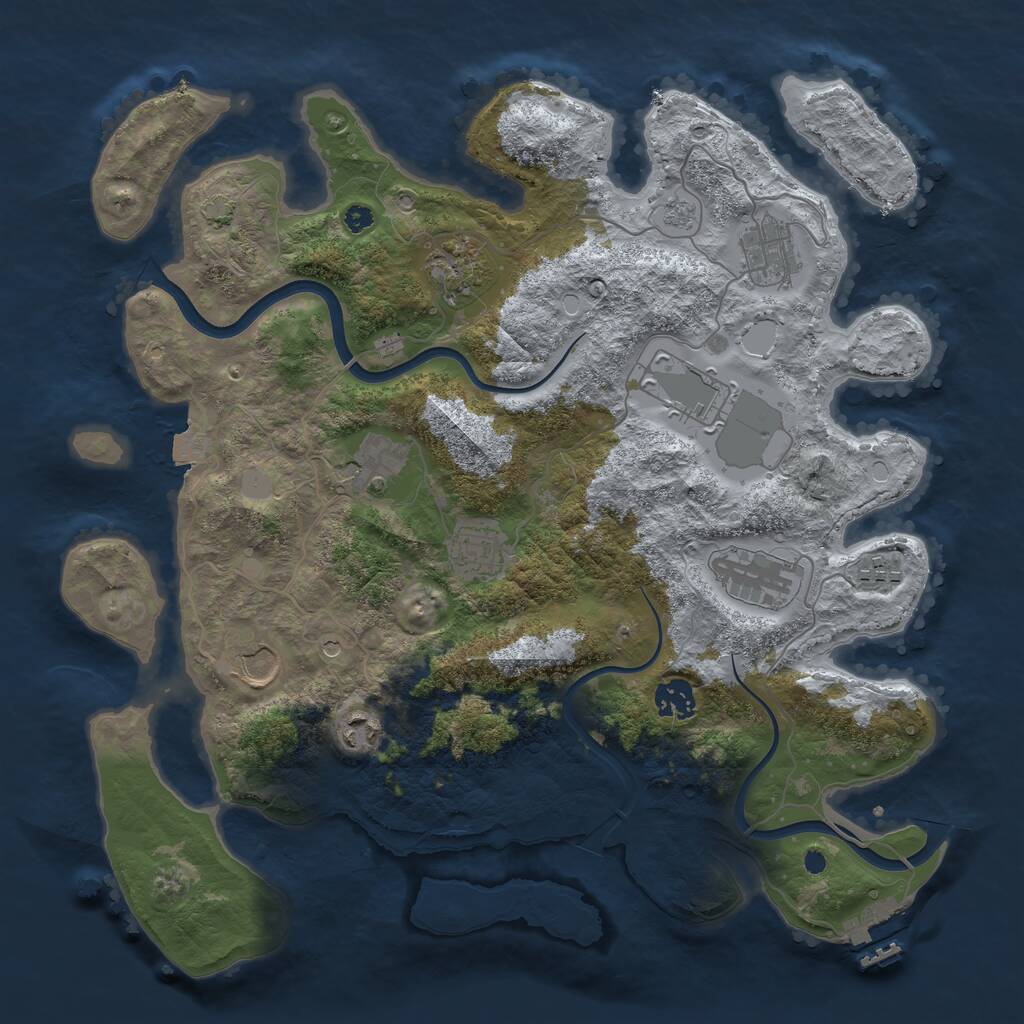 Rust Map: Procedural Map, Size: 3750, Seed: 15212761, 15 Monuments
