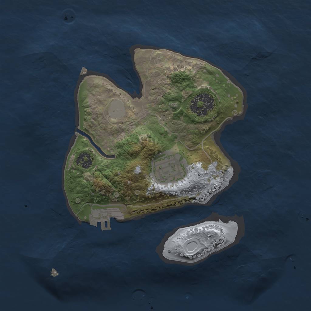 Rust Map: Procedural Map, Size: 2000, Seed: 747054, 5 Monuments