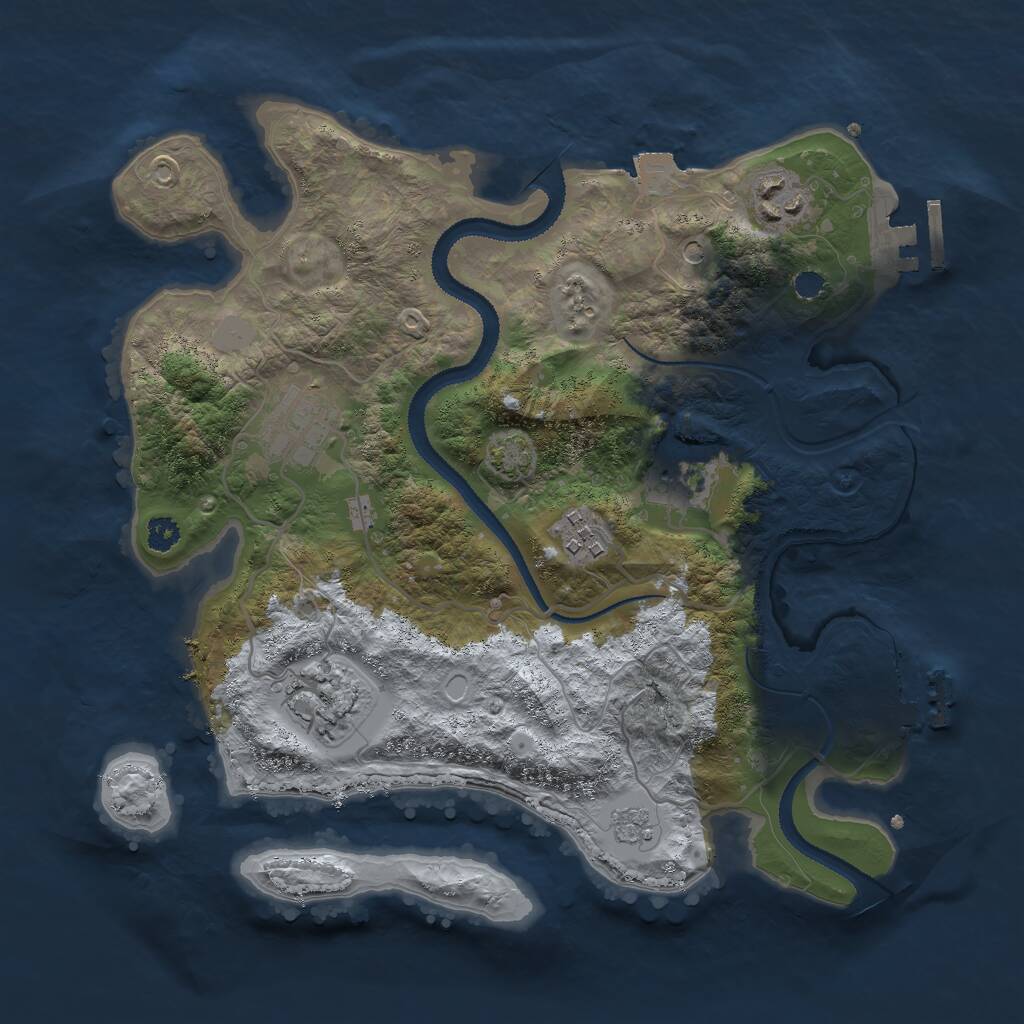 Rust Map: Procedural Map, Size: 3000, Seed: 12935, 11 Monuments
