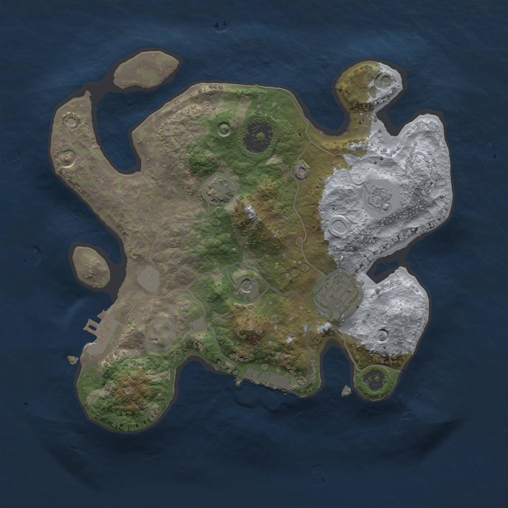 Rust Map: Procedural Map, Size: 2500, Seed: 8493759, 9 Monuments