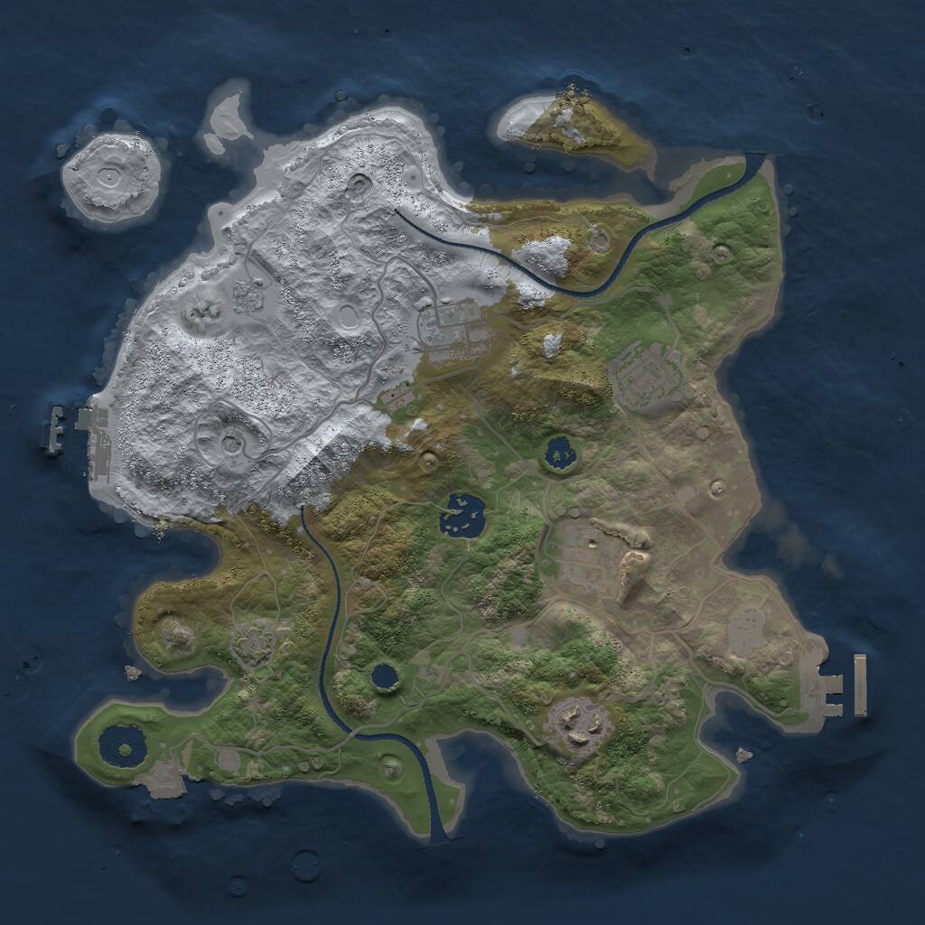 Rust Map: Procedural Map, Size: 3000, Seed: 22643852, 11 Monuments