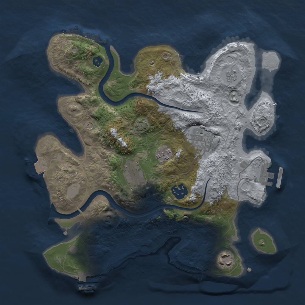 Rust Map: Procedural Map, Size: 3000, Seed: 908, 11 Monuments