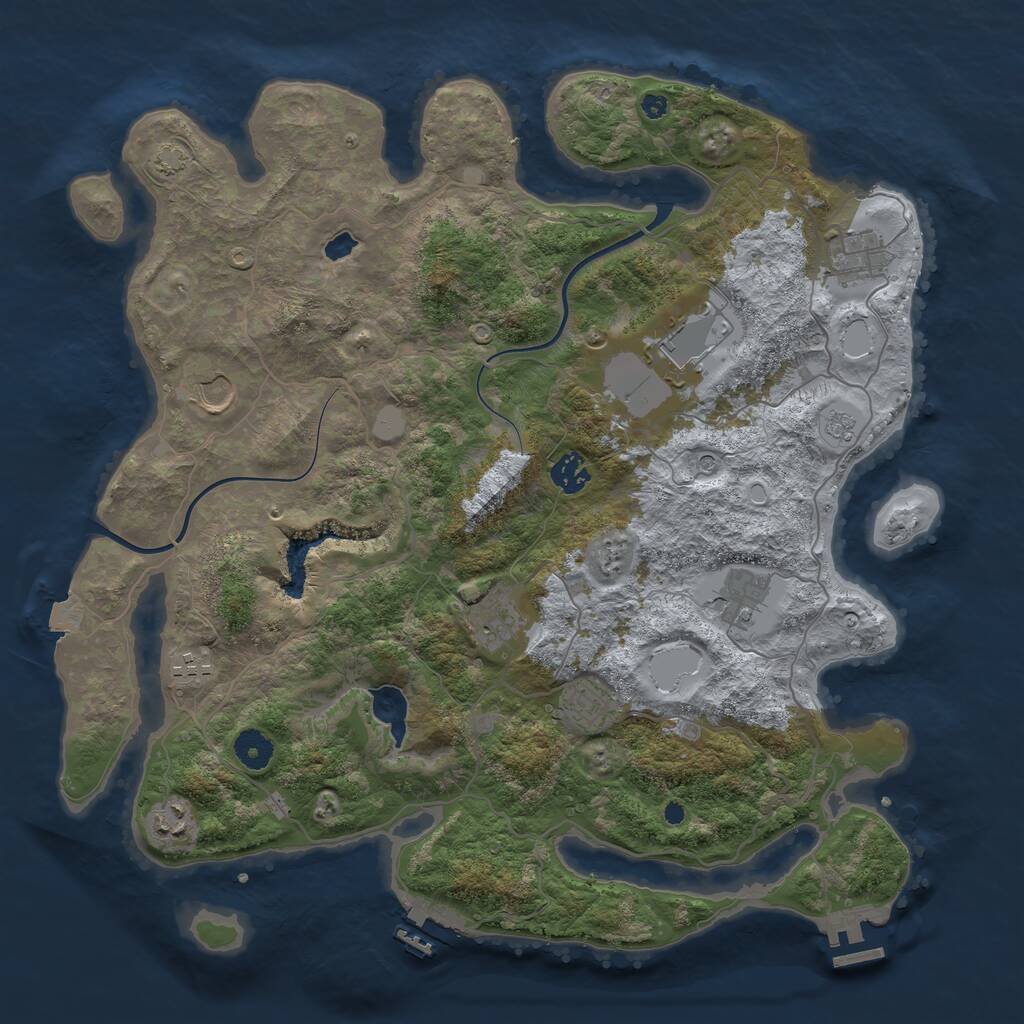Rust Map: Procedural Map, Size: 4000, Seed: 70119502, 15 Monuments