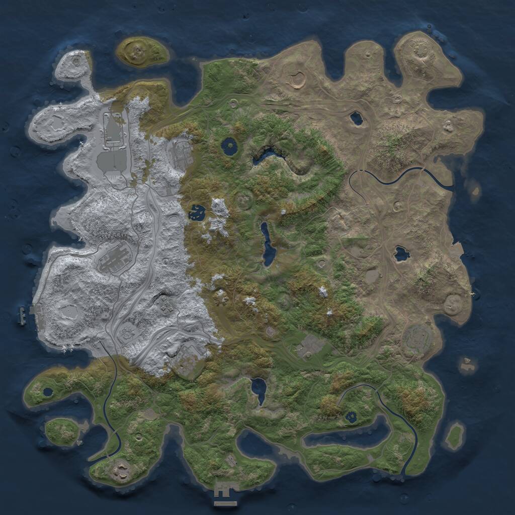 Rust Map: Procedural Map, Size: 4550, Seed: 1555544444, 16 Monuments