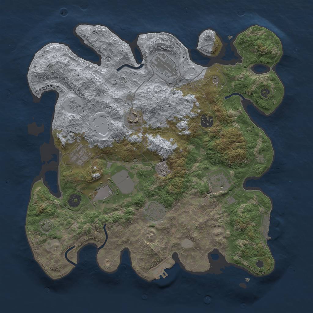 Rust Map: Procedural Map, Size: 3500, Seed: 192965647, 16 Monuments