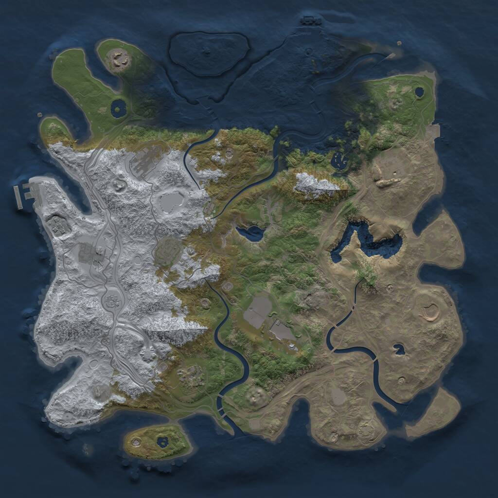 Rust Map: Procedural Map, Size: 4250, Seed: 155036155, 16 Monuments